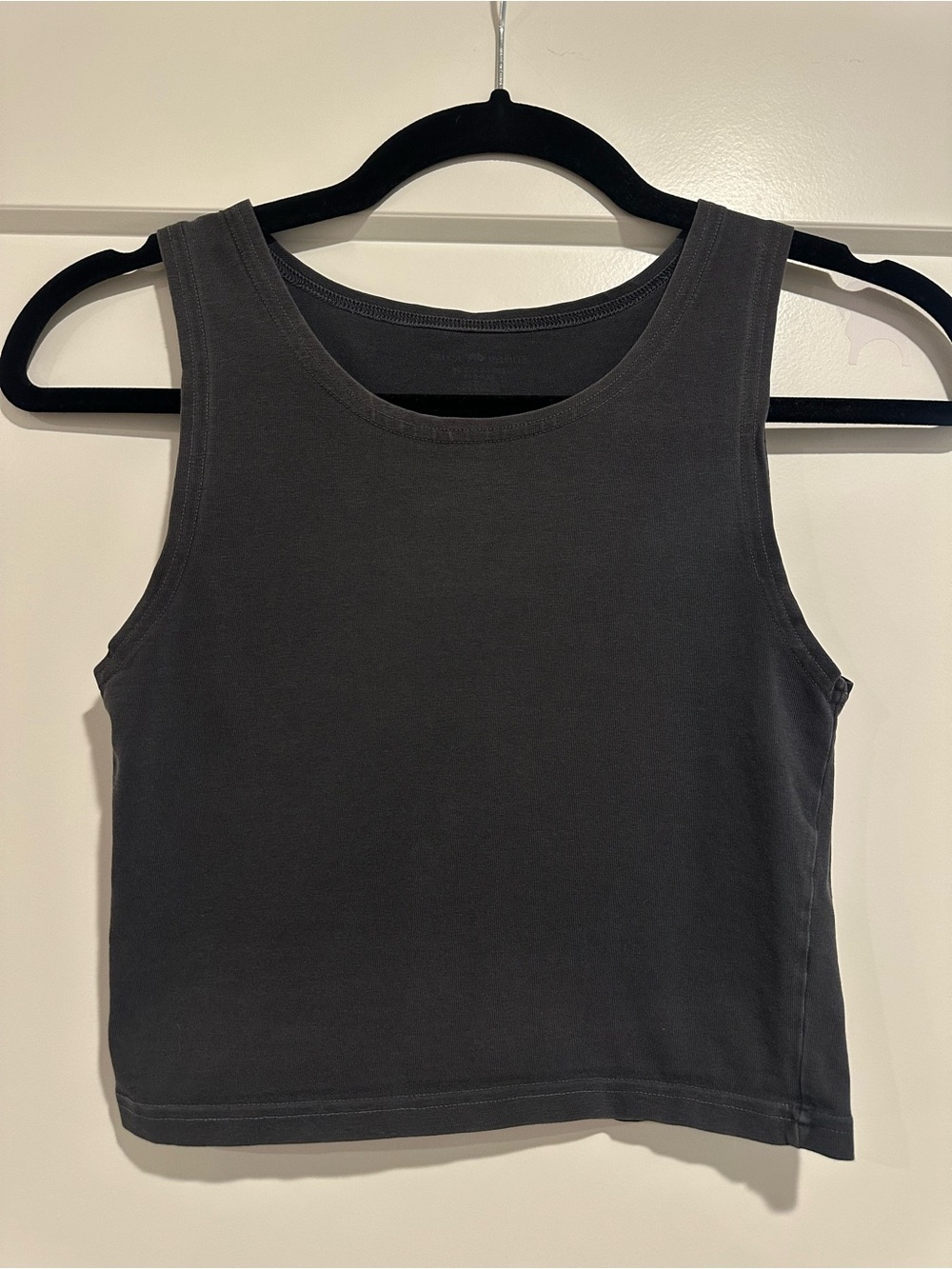Brandy Melville Black Cropped Tank - Scoop Neck - Picture 1 of 2